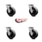 Service Caster 6 Inch Glass Filled Nylon Wheel Swivel Caster Set with Roller Bearings SCC SCC-30CS620-GFNR-4 - alternate 3